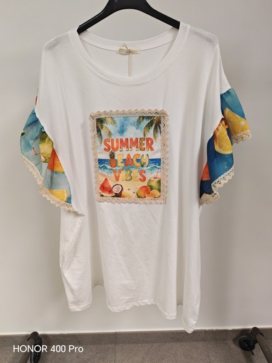 Blouse Summer Beach Vibes manches crochet