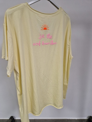T-shirt "La vie est belle" Jaune