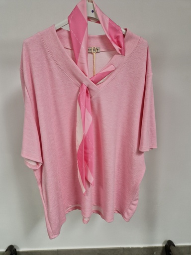 T-shirt Jeanne foulard rose