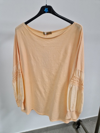 T-shirt "Luna" manches longues Saumon