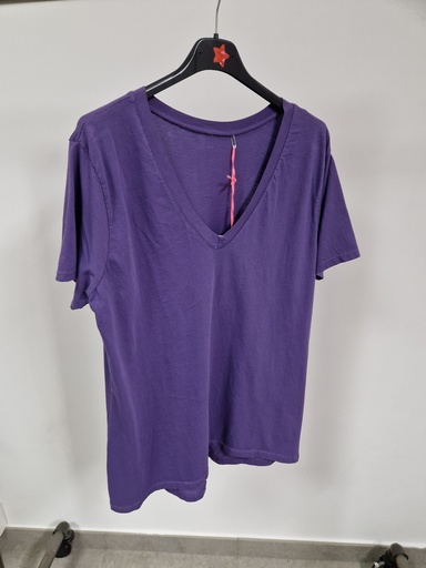 T-shirt "Mélis" unis col V Mauve