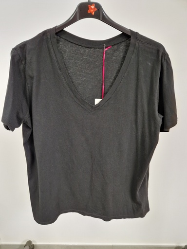 T-shirt "Mélis" unis col V Noir