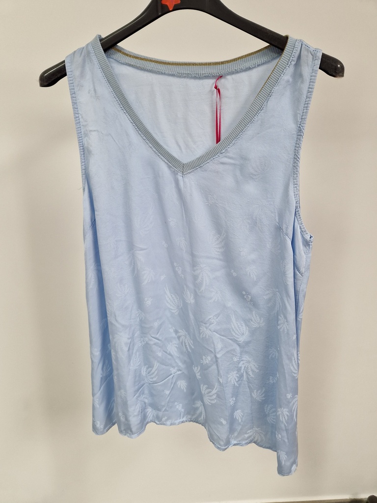 Top " Palmito" Bleu ciel