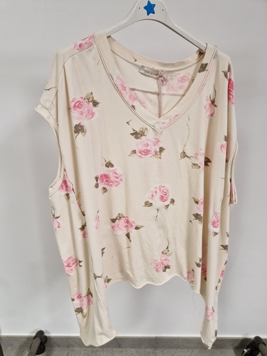Blouse "Rosa" asymétrique Beige