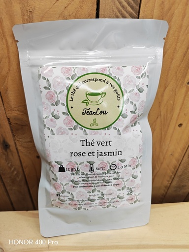 Thé vert rose et jasmin