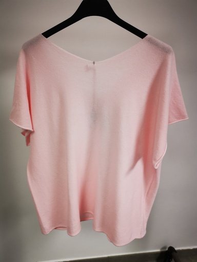 Pull manches courtes "Self Love" sans coutures Rose Pâle