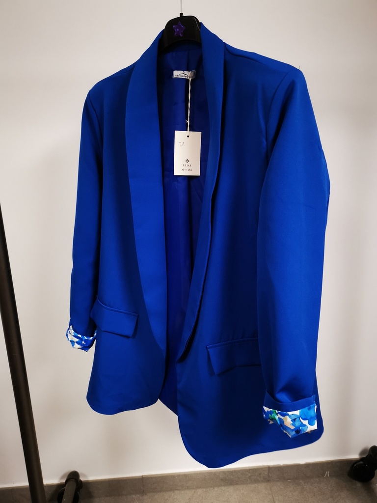 Blazer T1 doublures manches fleuries Bleu