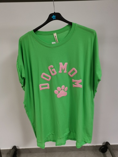 T-shirt DOG mom vert pomme