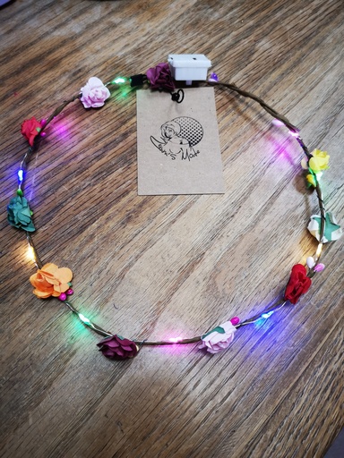 Couronne de fleurs lumineuses pour cheveux 