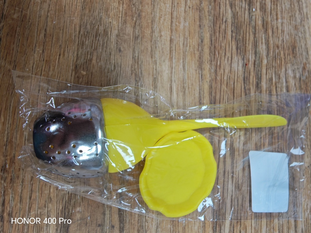 Boule à thé feuilles-bac à gouttes jaune
