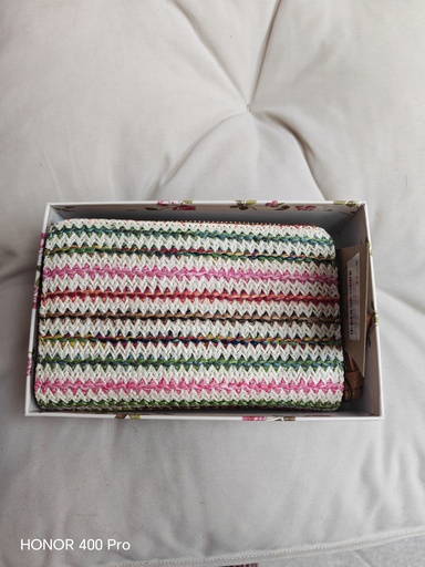 Porte-feuille "Martine" multicolore rose/bleu