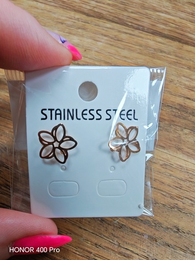 Boucles d'oreilles Acier Chirurgical dorées fleurs