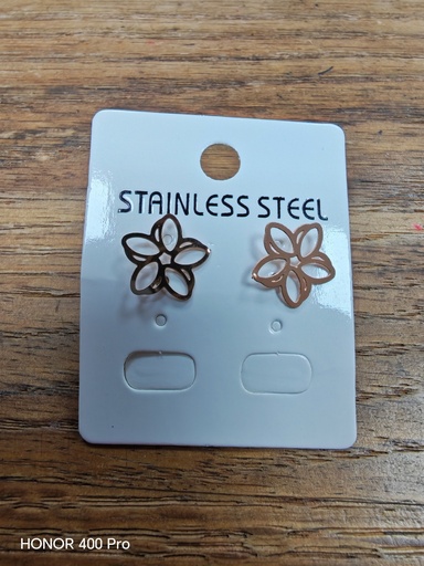 Boucles d'oreilles Acier Chirurgical argentées Fleurs