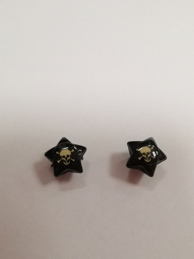 Boucles d'oreilles aimantées "Skull pirate os" UNITAIRE