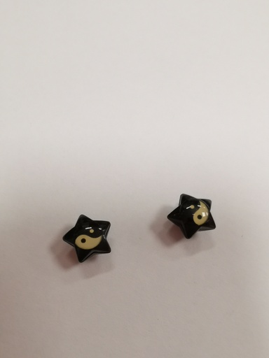 Boucles d'oreilles aimantées "Ying-Yang" UNITAIRE