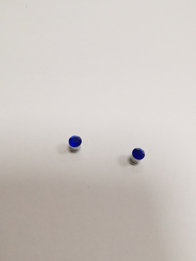 Boucles d'oreilles aimantées strass 4mm bleu roi