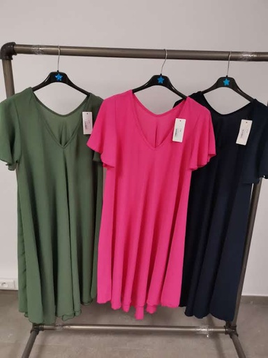 Robe "Suri" mi-longue Fuchsia