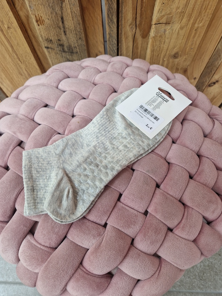 Socquettes anti-dérapantes 35-41 Greige