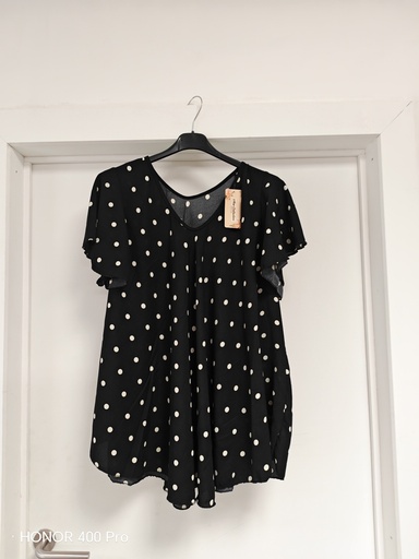 Blouse noire pois vol V 