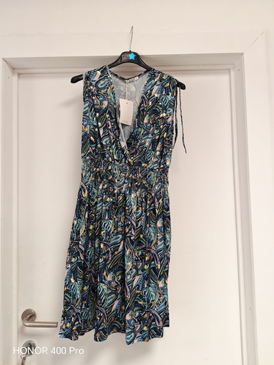 Robe magique courte "Milie" bleu/noir