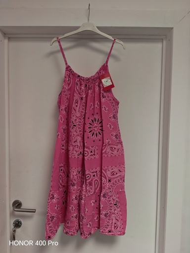 Robe bandana fines bretelles fuchsia