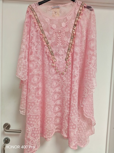 Paréo-blouse "Denteline" rose