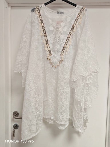 Paréo-blouse "Denteline" blanc