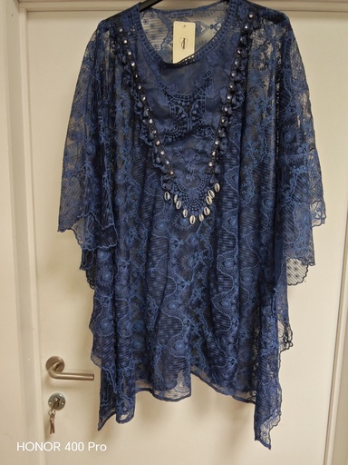 Paréo-blouse "Denteline" marine