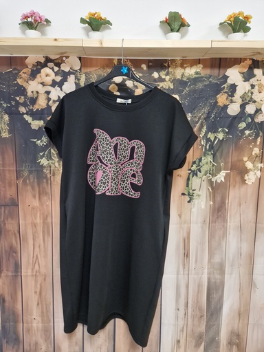 Robe sweat "Amore" noire