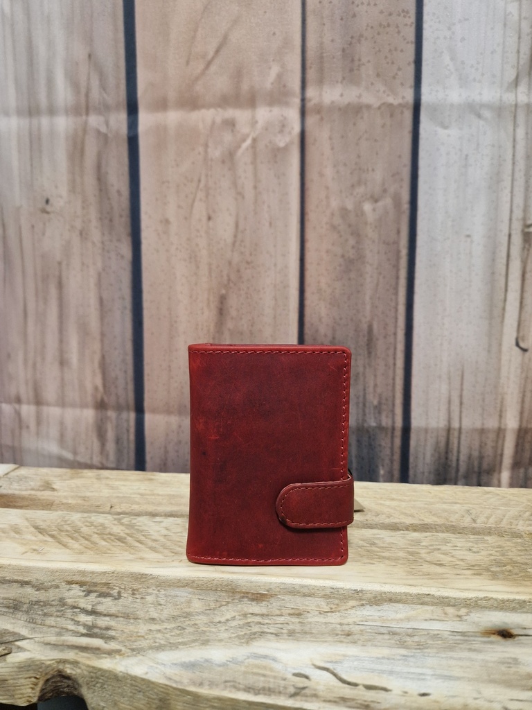 Pochette cuir "Julienne" cartes et billets bordeaux