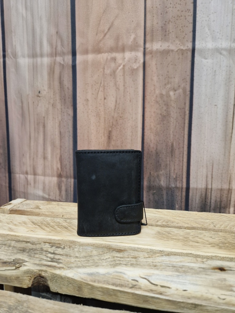 Pochette cuir "Julienne" cartes et billets noir