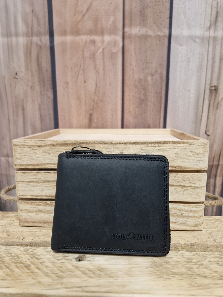 Portefeuille cuir "Nino" noir
