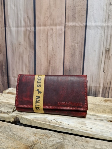 Portefeuille cuir "Louis" rouge