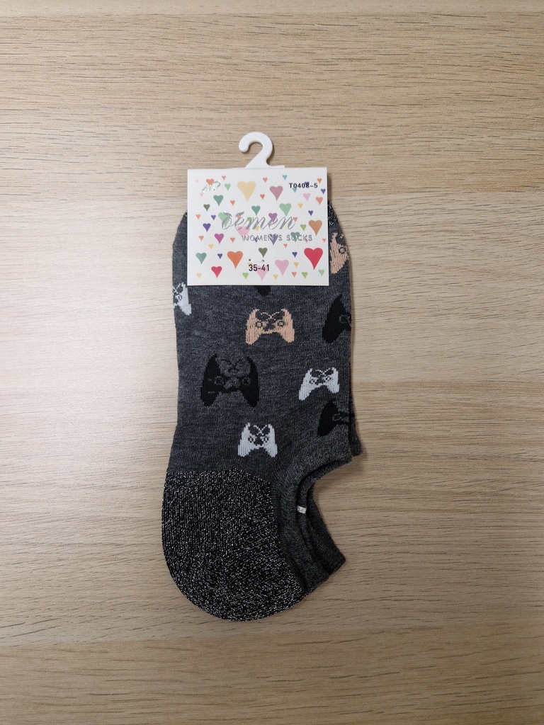 Socquettes chats multicolore pailletées 35/41 grises foncées