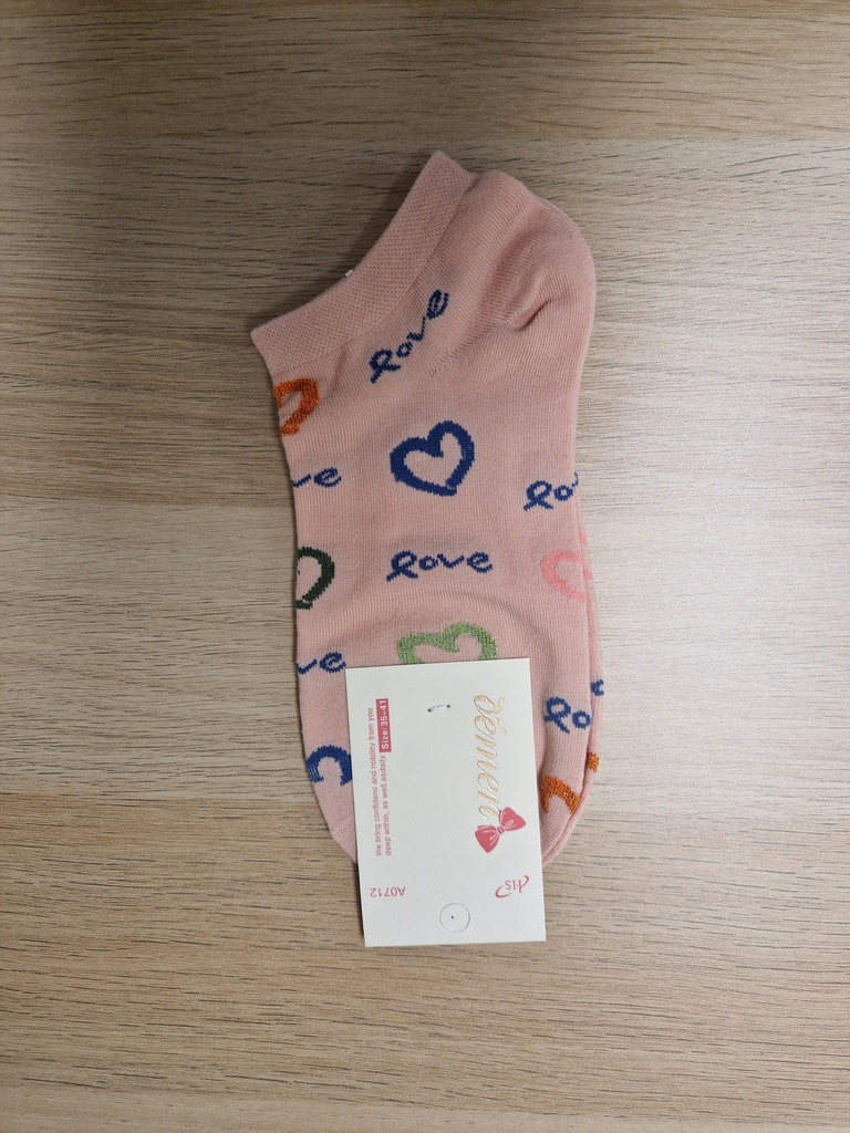 Socquettes pailletées Love cœurs 35/41 roses