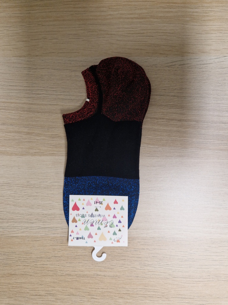 Socquettes tricolores pailletées 35/41 talons rouges