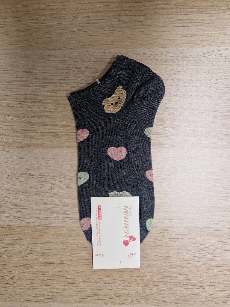 Socquettes "Nounours Cute" grises 35/41