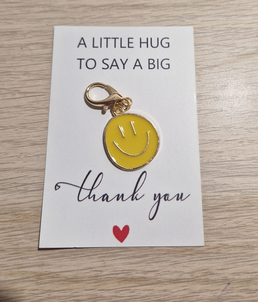 Breloque "Merci" Smiley Jaune