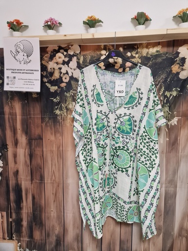 Blouse-paréo verte