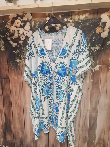 Blouse-paréo bleue
