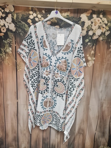 Blouse-paréo beige