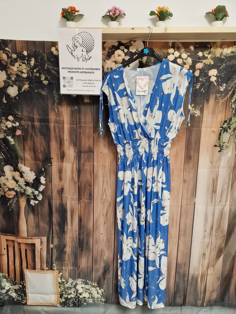 Robe Orchidée bleu roi longue