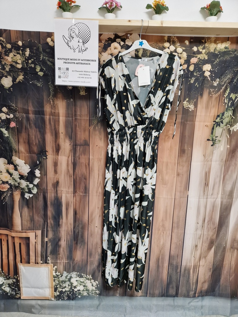 Robe Orchidée noire longue