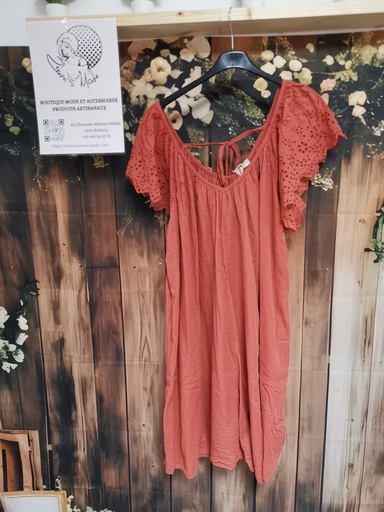 Robe Natou broderie ocre