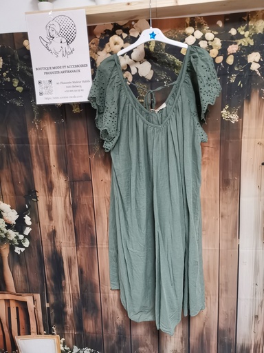 Robe Natou broderie kaki