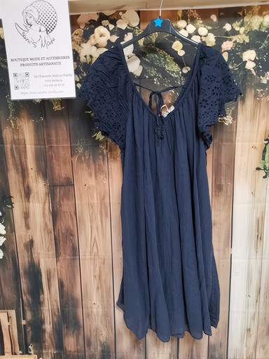 Robe Natou broderie marine