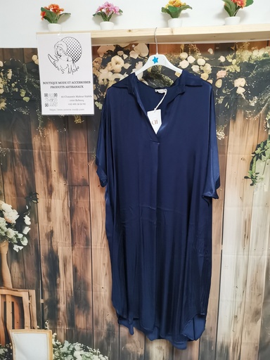 Robe satinée Mimi marine