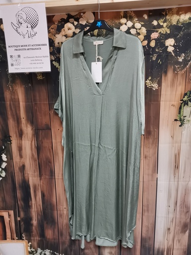 Robe satinée Mimi kaki