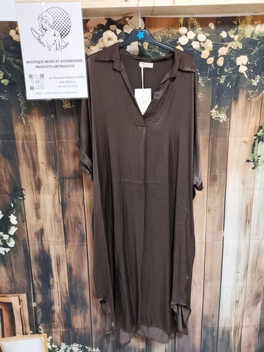 Robe satinée Mimi chocolat