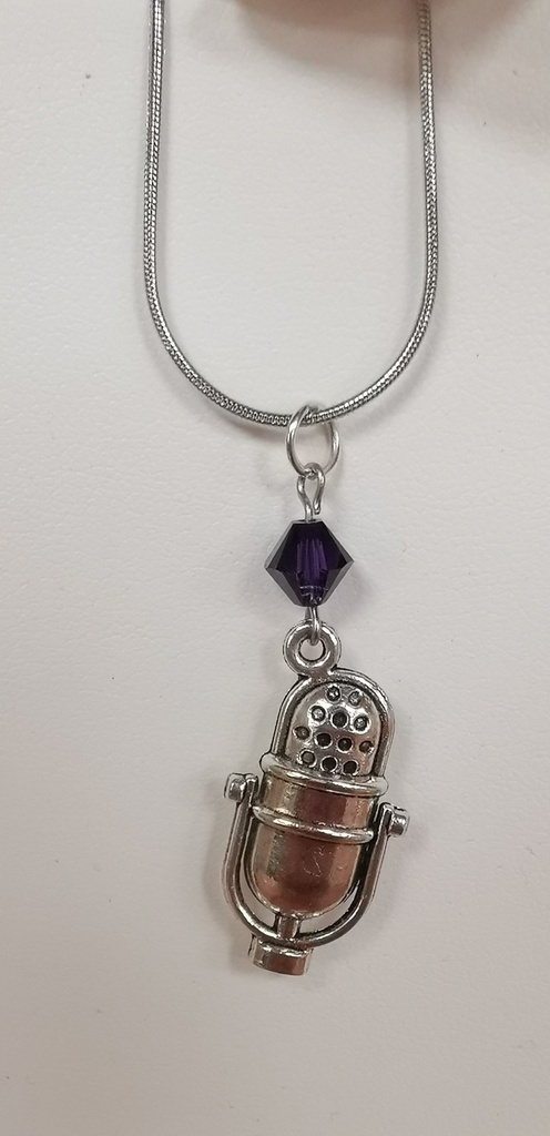 Collier argenté Micro toupies Purple Velvet